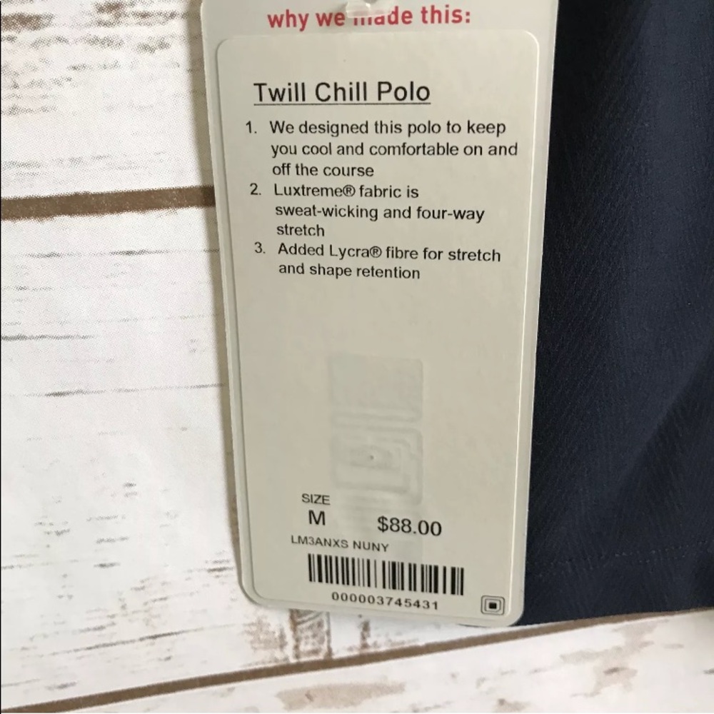 NWT MEN’S LULULEMON TWILL CHILL POLO - - MEDIUM - Picture 4 of 6